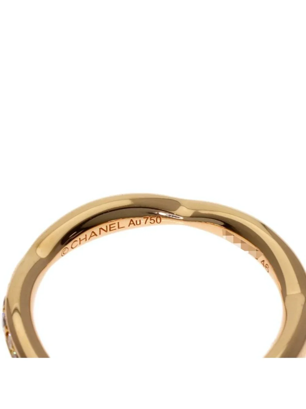 Chanel Camellia Half Diamond 46 Ring 18K Pink Gold